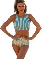 👙 flattering women's athletic two piece swimsuits for sporty style and tummy control logo