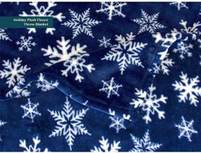 img 2 attached to Cozy up with the PAVILIA Navy Snowflake Christmas 🎄 Throw Blanket: Soft, Plush, Warm Winter Cabin Fleece, 50x60 (Navy/White Snowflake)