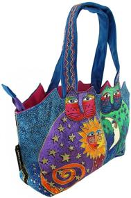 img 3 attached to 🌌 Laurel Burch 'Celestial Felines' Medium Tote Handbag