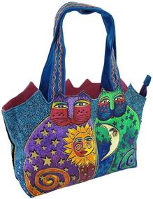 img 4 attached to 🌌 Laurel Burch 'Celestial Felines' Medium Tote Handbag