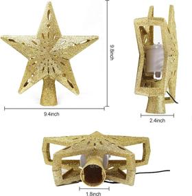 img 2 attached to 🎄 Joiedomi Christmas Tree Toppers: 3D Hollow Gold Star Lighted with Rotating Stars LED Projector – Perfect Xmas Tree Decorations & Holiday Party Indoor Decor