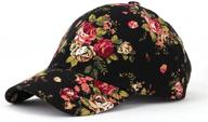 joowen floral print baseball cap: stylish adjustable 100% cotton canvas dad hat for women logo