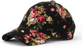 img 4 attached to JOOWEN Floral Print Baseball Cap: Stylish Adjustable 100% Cotton Canvas Dad Hat for Women