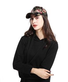 img 3 attached to JOOWEN Floral Print Baseball Cap: Stylish Adjustable 100% Cotton Canvas Dad Hat for Women