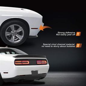img 2 attached to NDRUSH Blackout Side Marker Lights Vinyl Tint Film, Precut Overlay, Reflectors Sidemarker Wrap Covers Compatible with Dodge Challenger 2015-2021 - Enhance Your SEO!