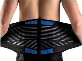 img 4 attached to 🎗️ KL Happiness Deluxe Neoprene Double Pull Lumbar Lower Back Support Brace Exercise Belt Size 6XL (56-60&#34;) - Find Perfect Fit in All Sizes S-6XL