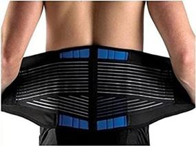 img 1 attached to 🎗️ KL Happiness Deluxe Neoprene Double Pull Lumbar Lower Back Support Brace Exercise Belt Size 6XL (56-60&#34;) - Find Perfect Fit in All Sizes S-6XL