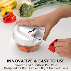 img 1 attached to Mueller Salad Spinner and QuickChop Pull Chopper Combo - Vegetable Washing Bowl with 🥗 Anti-Wobble Technology, Lockable Colander Basket and Lid with Pull Cord - Lettuce Washing and Drying Tool