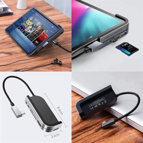 img 2 attached to 💻 Baseus iPad Pro USB C Hub Laptop Docking Station with 3 Magnetic Pads USB-C PD Charging, 4K HDMI, SD/Micro Card Reader, USB 3.0 & 3.5mm Headphone Jack - 6-in-1 Type-C Adapter