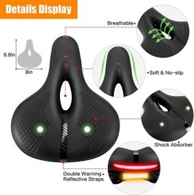 img 1 attached to 🚲 OUXI Comfort Bike Seat, Best Oversized Bicycle Saddle Replacement Memory Foam Soft Large Padded with Dual Shock Absorption Waterproof - Extra Wide Bike Seat for Men and Women