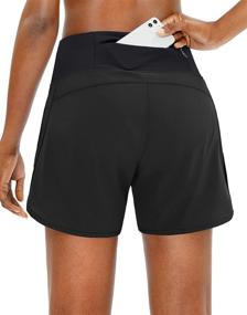 img 4 attached to 🏃 Comfortable & Stylish: Soothfeel Women's Running Shorts with Zip Pocket - Quick Dry & High Waisted - Ideal for Athletic Workouts - Includes Liner - 5 inch