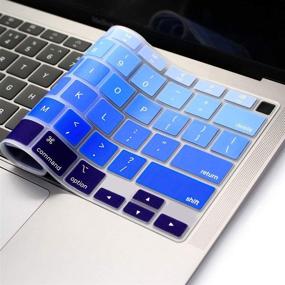 img 2 attached to 💻 ProElife Ultra Thin Silicone Keyboard Cover Skin for MacBook Air 13 Inch 2020 with Touch ID (A2179/A2337 Apple M1 Chip) - Ombre Blue US Layout