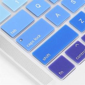 img 1 attached to 💻 ProElife Ultra Thin Silicone Keyboard Cover Skin for MacBook Air 13 Inch 2020 with Touch ID (A2179/A2337 Apple M1 Chip) - Ombre Blue US Layout