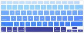 img 4 attached to 💻 ProElife Ultra Thin Silicone Keyboard Cover Skin for MacBook Air 13 Inch 2020 with Touch ID (A2179/A2337 Apple M1 Chip) - Ombre Blue US Layout