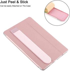 img 1 attached to 💖 Spessn Elastic Lycra Stylus Pocket - Rose Gold 2 Pack: Pencil Holder Sticker for iPad Screen Pen Protection