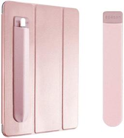 img 4 attached to 💖 Spessn Elastic Lycra Stylus Pocket - Rose Gold 2 Pack: Pencil Holder Sticker for iPad Screen Pen Protection