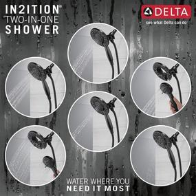 img 2 attached to 🚿 Delta Arvo Shower Faucet with 4-Spray Dual Hand Held Shower Head, Matte Black - Complete Kit (Valve Included)