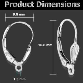 img 1 attached to Viosi 6Pcs Hypoallergenic Sterling Silver Interchangeable Leverback Earring Hooks: Shell Design for Easy Replacement and Secure Fit