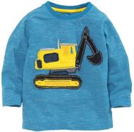 🐸 frogwill toddler excavator cartoon construction boys' tops, tees & shirts logo