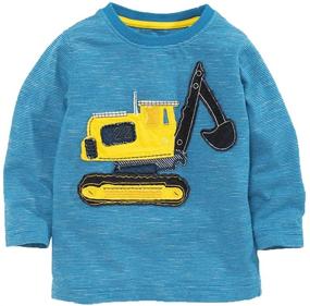 img 4 attached to 🐸 Frogwill Toddler Excavator Cartoon Construction Boys' Tops, Tees & Shirts