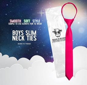 img 3 attached to 👔 Sleek Satin Slim Zipper Neck Tie for Boys by Black n Bianco