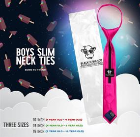 img 2 attached to 👔 Sleek Satin Slim Zipper Neck Tie for Boys by Black n Bianco