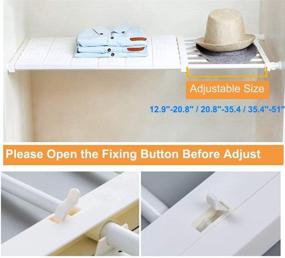 img 2 attached to 🔧 Adjustable Closet Shelf Rod - APSOONSELL Tension Storage Rack for Wardrobe, Kitchen, Bookcase