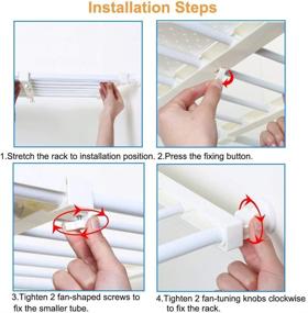 img 1 attached to 🔧 Adjustable Closet Shelf Rod - APSOONSELL Tension Storage Rack for Wardrobe, Kitchen, Bookcase