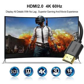 img 3 attached to 🔌 High Speed 4K HDMI Cable, 3ft Length, 18Gbps, HDMI 2.0 Compatible, Supports 4K 60Hz UHD 2160p 1080p 3D HDR, Ethernet & Audio Return (ARC), UL Rated - 1PC for Optimal SEO