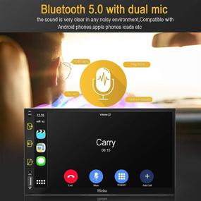 img 2 attached to Премиум 7-дюймовый сенсорный экран Double Din автомагнитола с Bluetooth, Apple Carplay и Android Auto - мультимедийный плеер с камерой заднего вида, AM/FM-радио, голосовым управлением, AUX-входом, Mirror Link