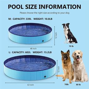 img 1 attached to 🐶 Quazard Foldable Dog Pool 4 Piece Pack: Collapsible, Non Slip & Portable – Perfect for Large Dogs, Pets, and Children! Includes Toy, Cover & Cleaning Glove