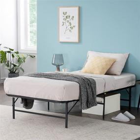 img 2 attached to Базовая рама для кровати VECELO Twin Metal Foldable Platform Bed Frame 🛏️ - Не требует использования подкладного матраса, бесшумная и легко собирается.