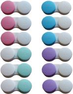 👁️ erewa 12 pack assorted color contact lens holder box case - lens soak storage kit logo