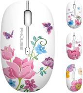 🦋 tenmos m101 cute wireless mouse - silent computer mice with usb receiver | 2.4g optical wireless travel mouse | 1600 dpi | compatible with laptop, notebook, pc, computer - butterfly design logo