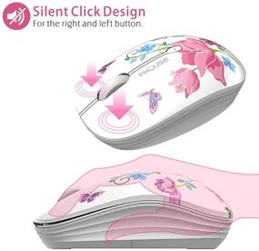 img 3 attached to 🦋 TENMOS M101 Cute Wireless Mouse - Silent Computer Mice with USB Receiver | 2.4G Optical Wireless Travel Mouse | 1600 DPI | Compatible with Laptop, Notebook, PC, Computer - Butterfly Design