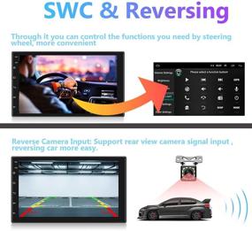 img 1 attached to 🚗 Ходоззи Двойная Дин Android Автомагнитола GPS 7'' Сенсорный Экран Bluetooth Автомобильное Радио Головное Устройство: Беспрецедентная Связь и Развлечения с Разделенным Экраном, WiFi, FM, DVR, Зеркальной Ссылкой, Автомобильным MP5-плеером + Камера