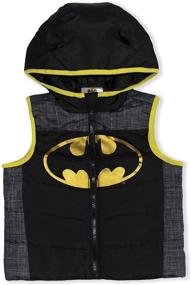 img 2 attached to 🦇 Ultimate Batman Superhero Outfit: Warner Bros Boy's 3-Piece Vest Set with Jogger Pants & Long Sleeve Shirt