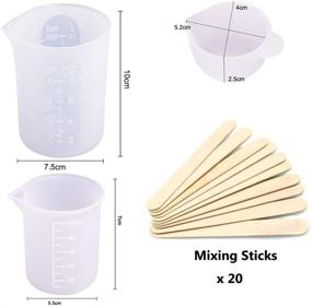 img 3 attached to 🧪 Jatidne Large Silicone Measuring Cups for Epoxy Resin Mixing with 50PCS Stir Sticks - 250ML & 100ML Reusable Resin Cups for Epoxy Resin Mixing