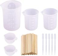 🧪 jatidne large silicone measuring cups for epoxy resin mixing with 50pcs stir sticks - 250ml & 100ml reusable resin cups for epoxy resin mixing logo