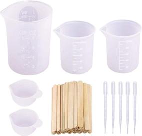 img 4 attached to 🧪 Jatidne Large Silicone Measuring Cups for Epoxy Resin Mixing with 50PCS Stir Sticks - 250ML & 100ML Reusable Resin Cups for Epoxy Resin Mixing