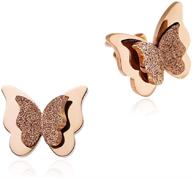 🦋 stunning wdshow 18k rose gold butterfly stud earrings and necklace set for women logo
