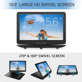 img 3 attached to 📀 Jekero 17.9" Portable DVD Player with 15.6" HD Swivel Screen: Rechargeable, Syncs to TV, USB/SD Support & Multiple Disc Formats