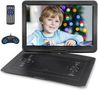 📀 jekero 17.9" portable dvd player with 15.6" hd swivel screen: rechargeable, syncs to tv, usb/sd support & multiple disc formats logo