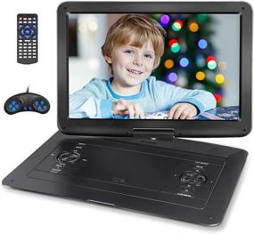 img 4 attached to 📀 Jekero 17.9" Portable DVD Player with 15.6" HD Swivel Screen: Rechargeable, Syncs to TV, USB/SD Support & Multiple Disc Formats
