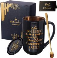 🍎 doublewhale teacher gifts: the influence of a good teacher can never be erased - 18oz ceramic metallic glaze coffee mug/tea cup logo