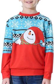 img 4 attached to 👕 Festive Fun for Kids: BesserBay Kid's Christmas Ugly Sweatshirt & Xmas Long Sleeve Funny Shirt (Ages 4-12)