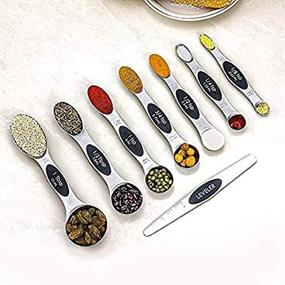 img 2 attached to 🥄 EDELIN Magnetic Measuring Spoons Set, Dual Sided Stainless Steel, Space-Saving Design, 8-Piece Engraved Scale Letter Set - Perfect for Spice Jars