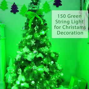 img 3 attached to 🎄 Pooqla 150 LED Green Christmas String Lights: Vibrant 50ft Mini Lights for Indoor/Outdoor Decoration, Twinkle Fairy Lights for Holiday Party, Wedding, Xmas Tree, St. Patrick’s Day