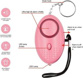 img 2 attached to 🔐 Pack of 12 Personal Safety Alarms with LED Lights - 140DB Emergency Security Keychain for Women, Men, Kids, Seniors
