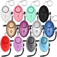 🔐 pack of 12 personal safety alarms with led lights - 140db emergency security keychain for women, men, kids, seniors logo